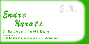 endre maroti business card