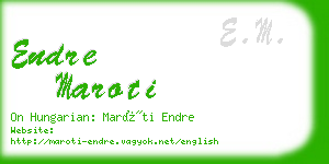 endre maroti business card